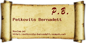 Petkovits Bernadett névjegykártya